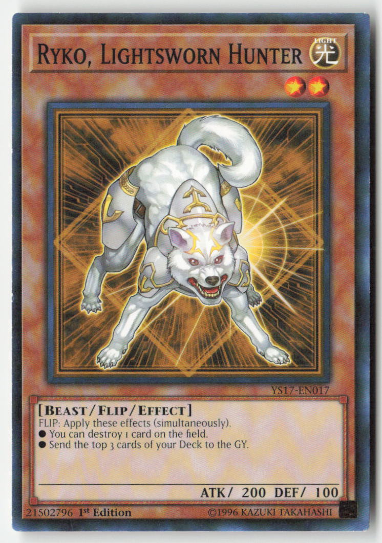 Ryko, Lightsworn Hunter YS17-EN017 1st Edition Common Moderately Played