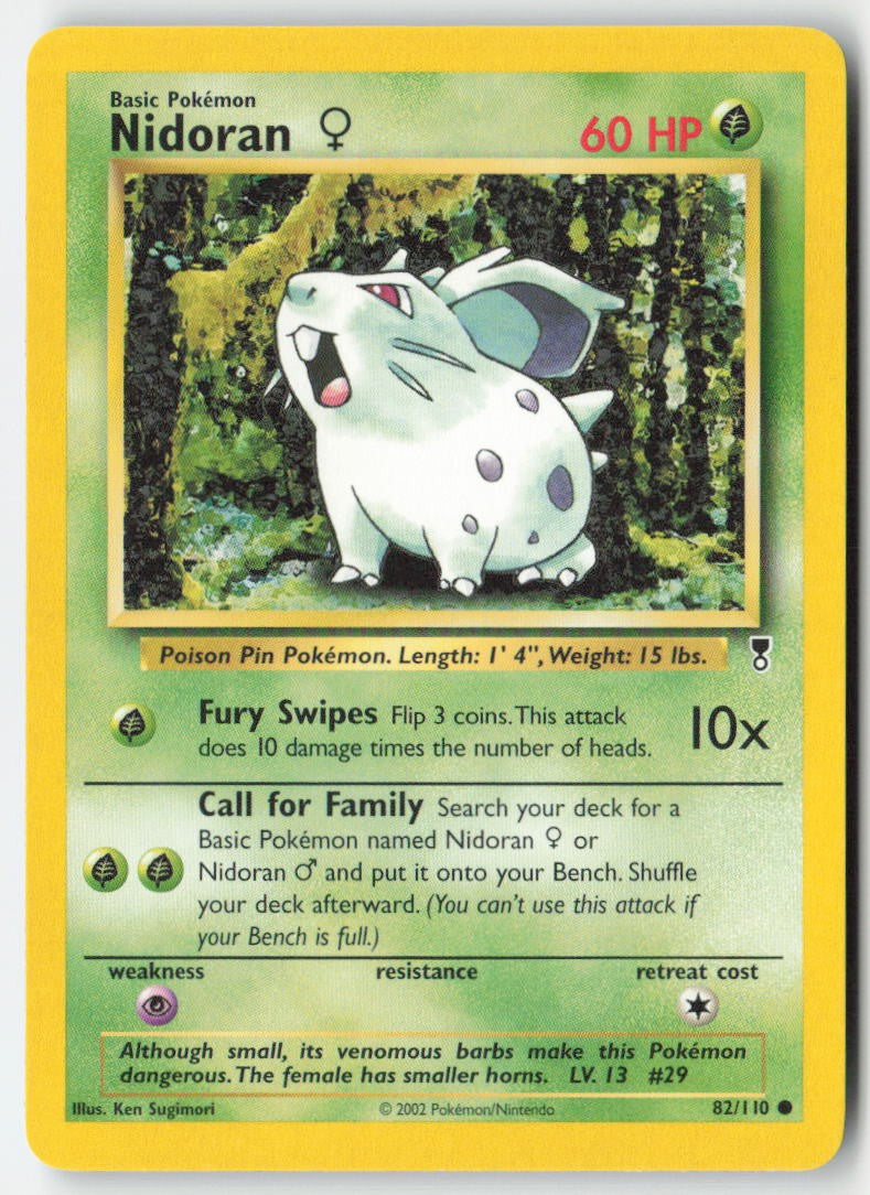 Nidoran♀ 82/110 Regular Legendary Collection Moderately Played, Front
