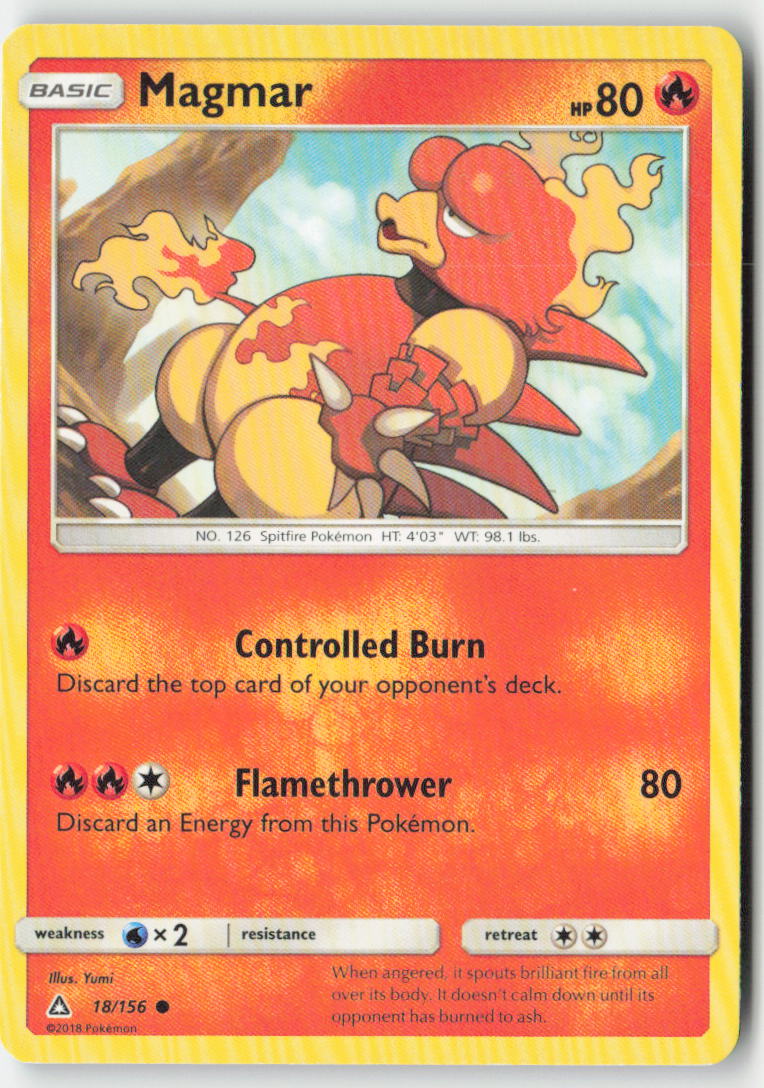 Magmar 18/156 Regular Ultra Prism Moderately Played, Front