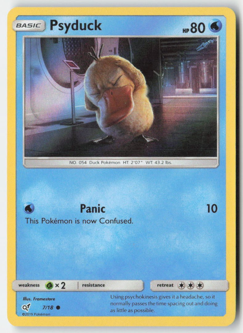 Psyduck 7/18 Holo Detective Pikachu Moderately Played