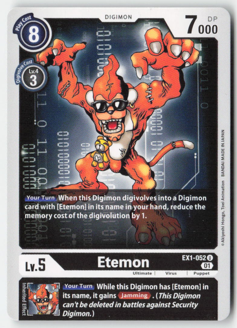 Etemon EX1-052 Normal Uncommon Near Mint, Front