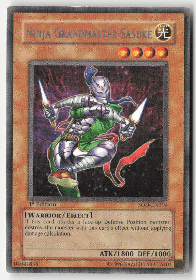 Ninja Grandmaster Sasuke SOD-EN019 1st Edition Rare Moderately Played, Front