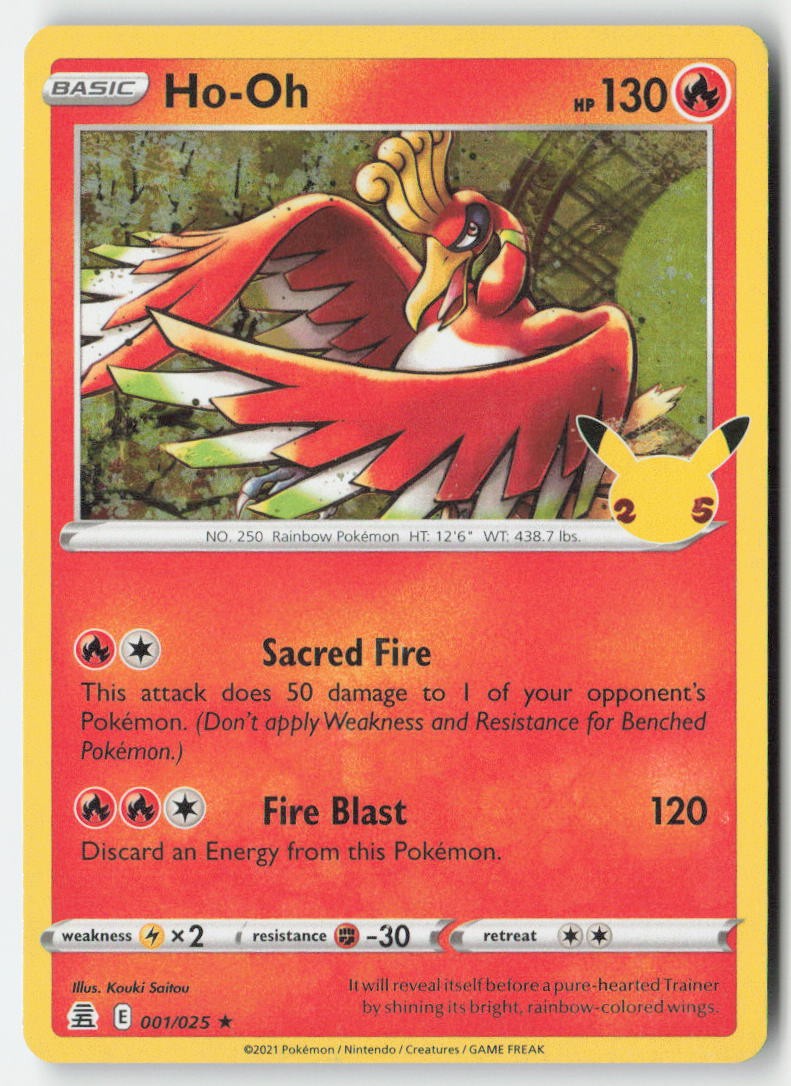 Ho-Oh 1/25 Holo Celebrations Moderately Played