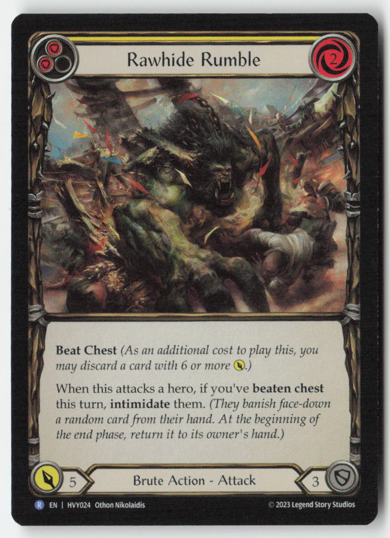 Rawhide Rumble (Yellow) #HVY024 - Heavy Hitters - Flesh and Blood - Rare - Near Mint, Front