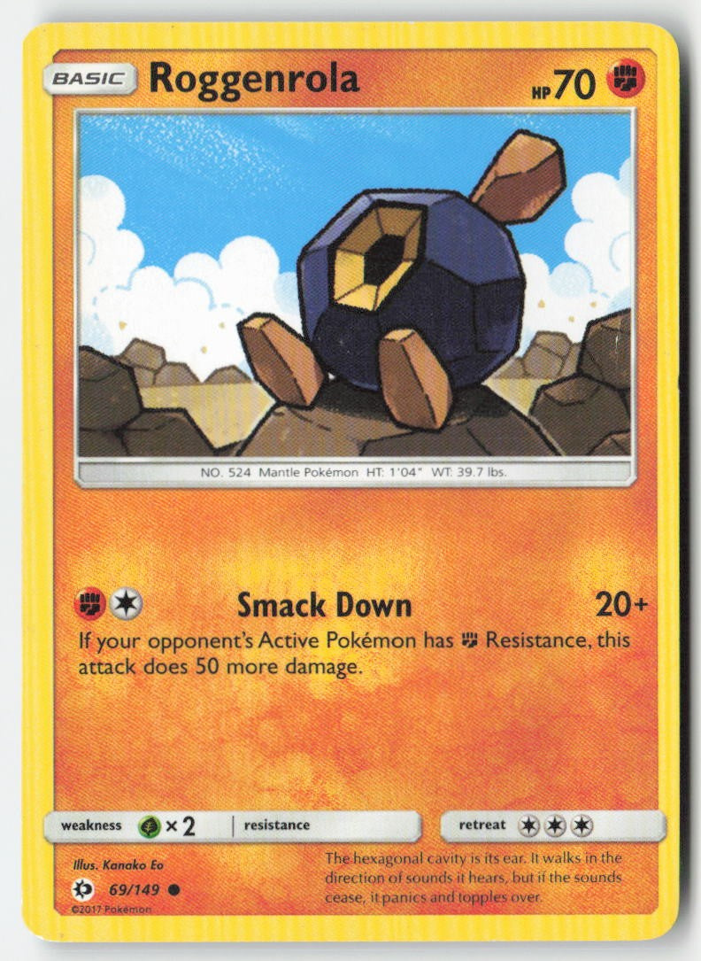 Roggenrola 69/149 Regular Sun & Moon Moderately Played