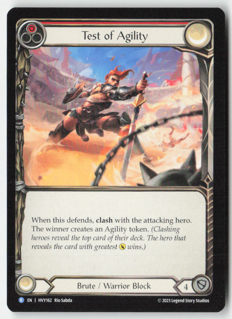 Test of Agility #HVY162 - Heavy Hitters - Flesh and Blood - Rare - Near Mint, Front