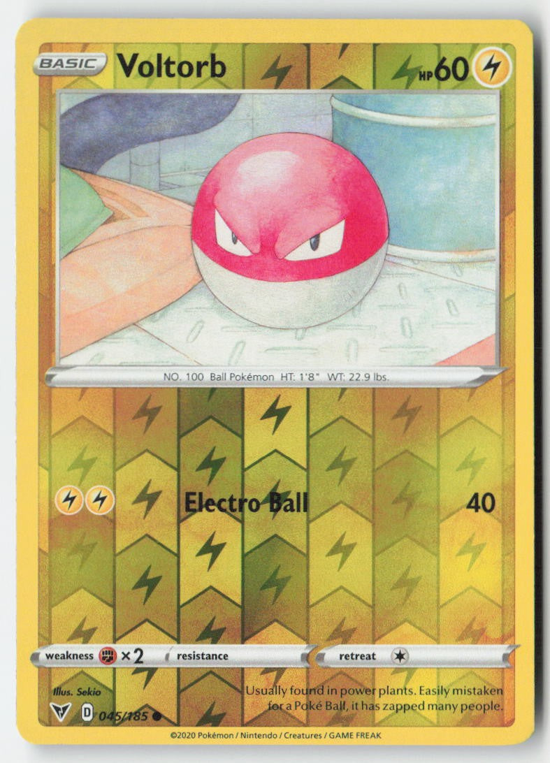 Voltorb 45/185 Reverse Holo Vivid Voltage Moderately Played