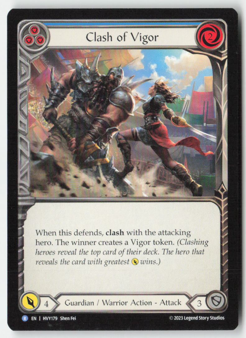 Clash of Vigor (Blue) #HVY179 - Heavy Hitters - Flesh and Blood - Rare - Near Mint