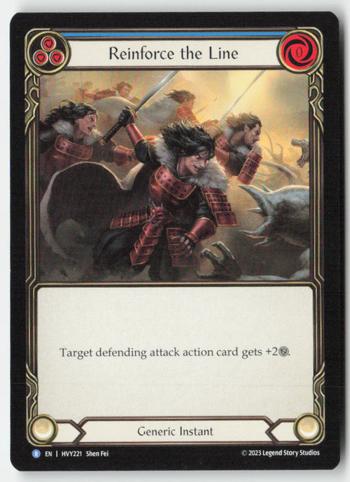 Reinforce the Line (Blue) #HVY221 - Heavy Hitters - Flesh and Blood - Rare - Near Mint