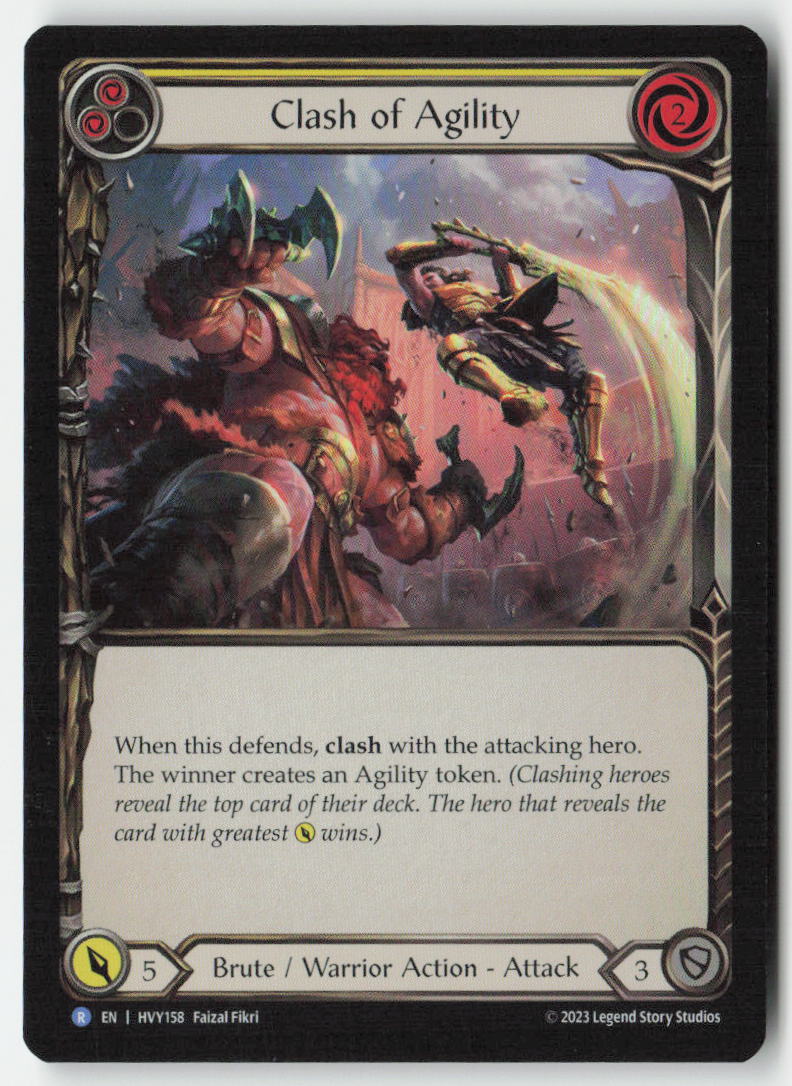 Clash of Agility (Yellow) #HVY158 - Heavy Hitters - Flesh and Blood - Rare - Near Mint