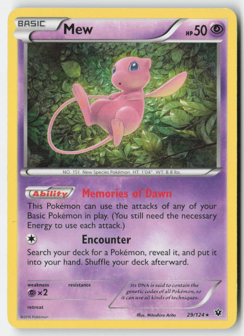 Mew 29/124 Holo Fates Collide Moderately Played