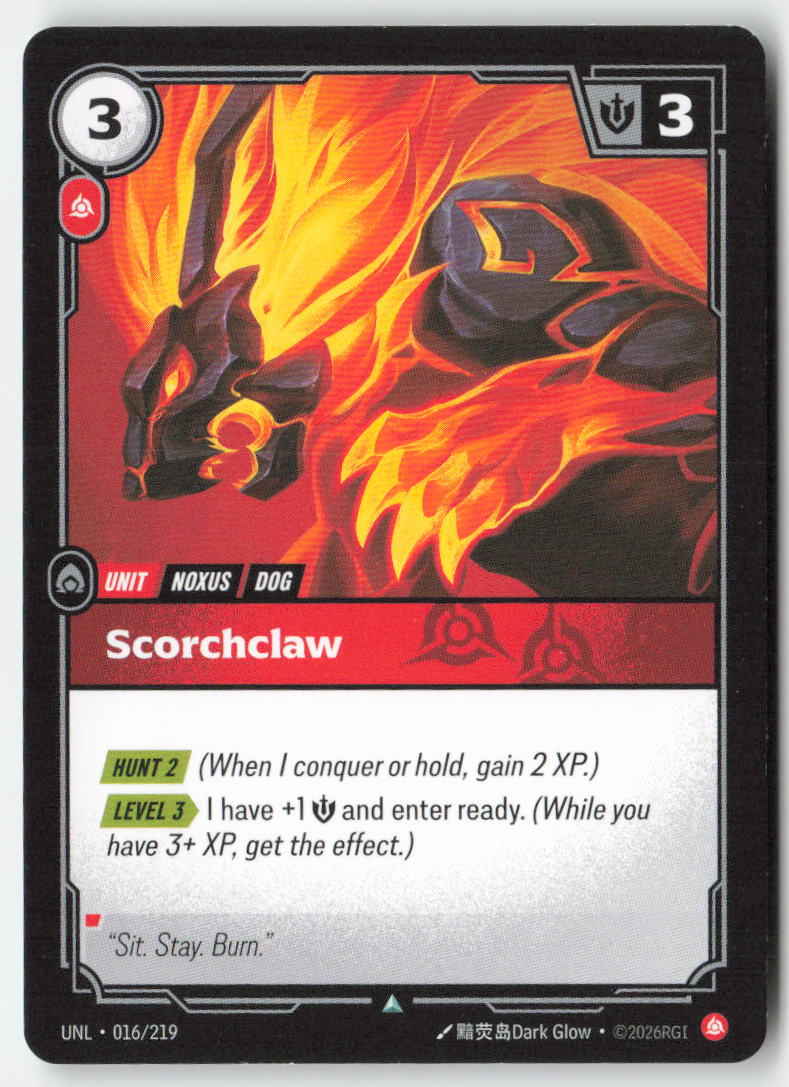 Scorchclaw #016/219 - Unleashed - Riftbound - Uncommon - Lightly Played