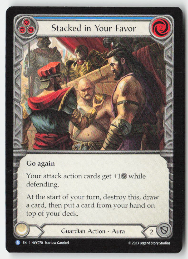Stacked in Your Favor (Blue) #HVY070 - Heavy Hitters - Flesh and Blood - Rare - Near Mint