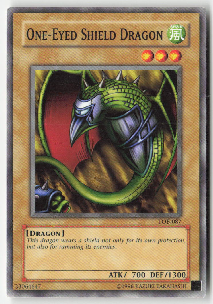 One-Eyed Shield Dragon LOB-087 Unlimited Common Moderately Played, Front