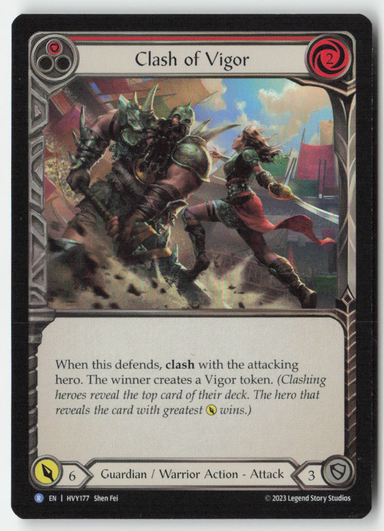 Clash of Vigor (Red) #HVY177 - Heavy Hitters - Flesh and Blood - Rare - Near Mint