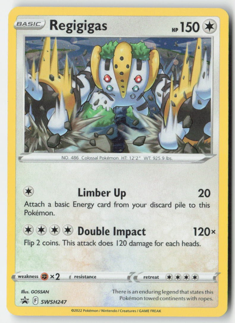 Regigigas SWSH247 Holo SWSH Black Star Promos Moderately Played