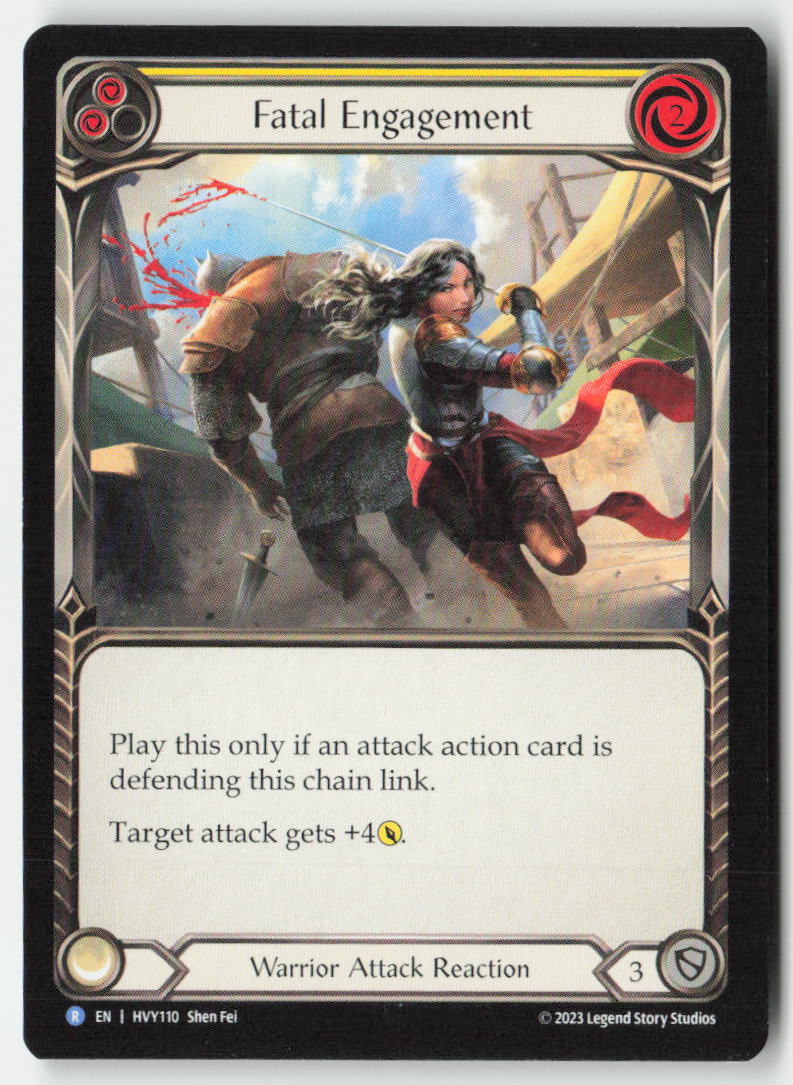 Fatal Engagement (Yellow) #HVY110 - Heavy Hitters - Flesh and Blood - Rare - Near Mint, Front
