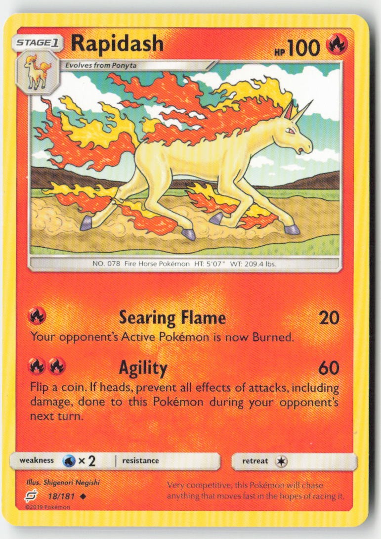 Rapidash 18/181 Regular Team Up Moderately Played