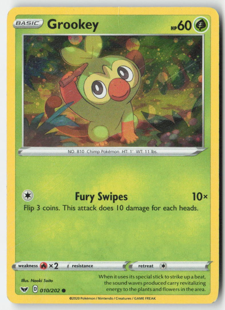 Grookey 10/202 Cosmos Holo Blister Exclusives Moderately Played, Front