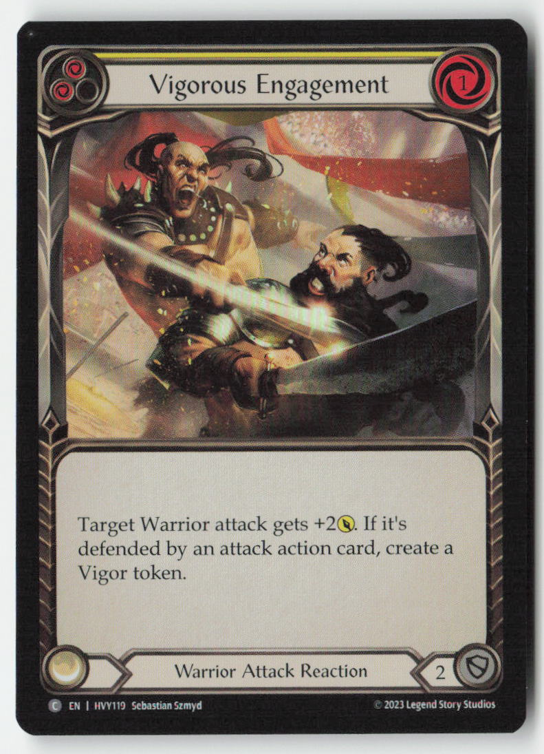 Vigorous Engagement (Yellow) #HVY119 - Heavy Hitters - Flesh and Blood - Common - Near Mint, Front