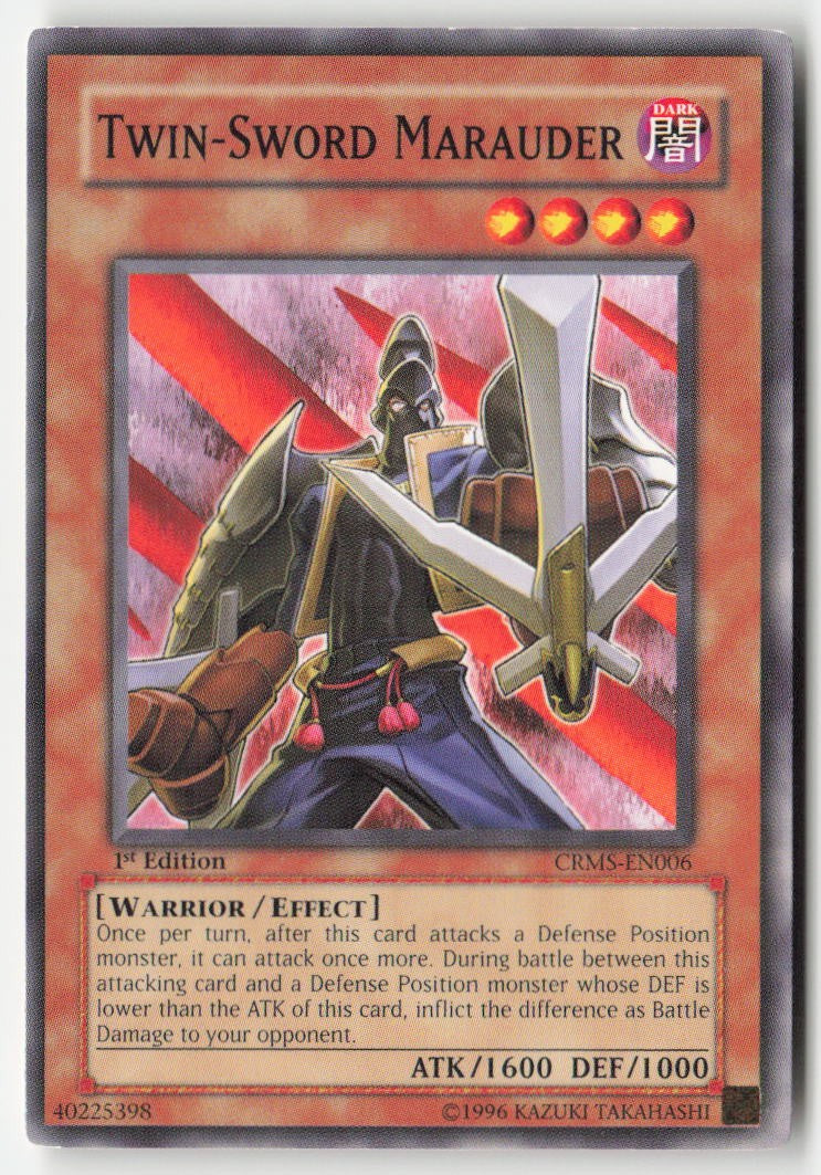 Twin-Sword Marauder CRMS-EN006 1st Edition Common Moderately Played