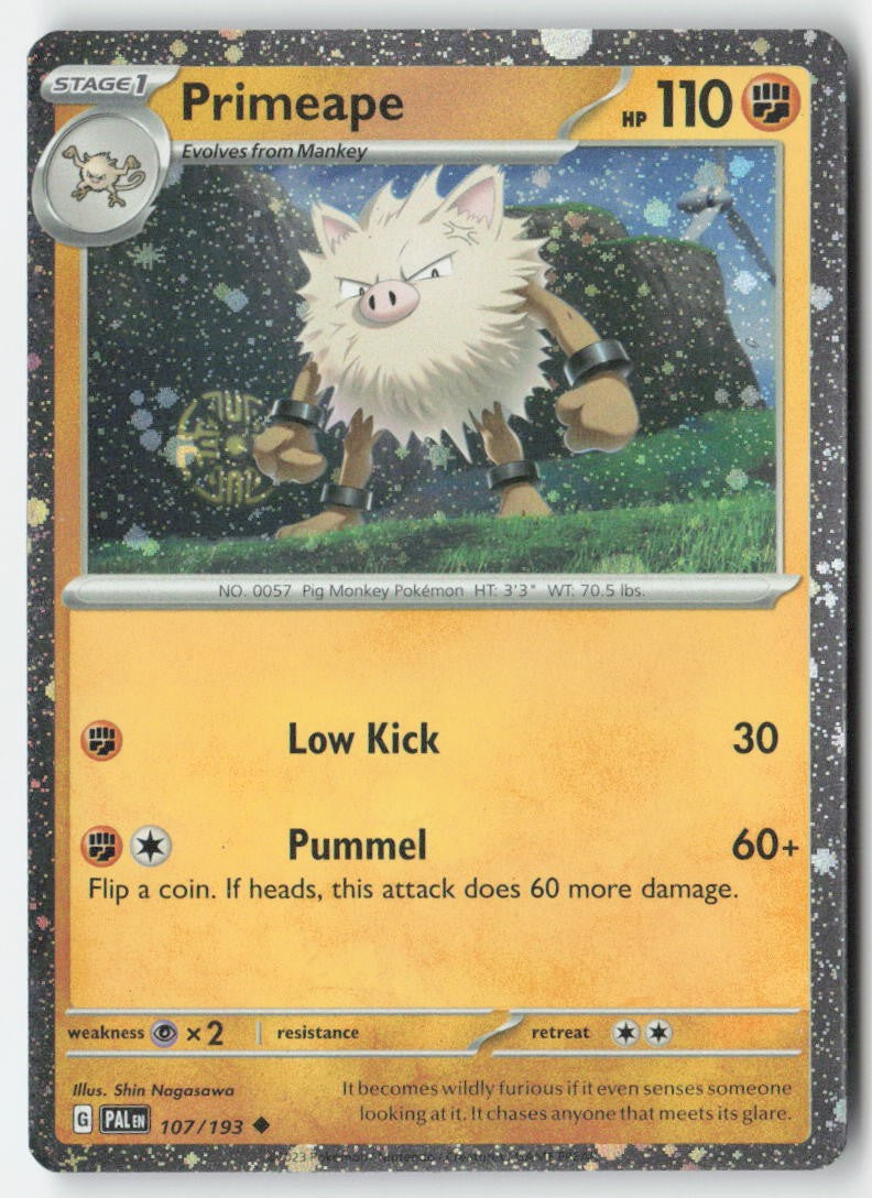 Primeape 107/193 Cosmos Holo Miscellaneous Cards & Products Moderately Played, Front