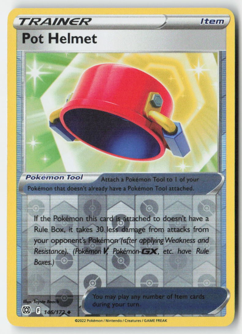 Pot Helmet 146/172 Reverse Holo Brilliant Stars Moderately Played, Front
