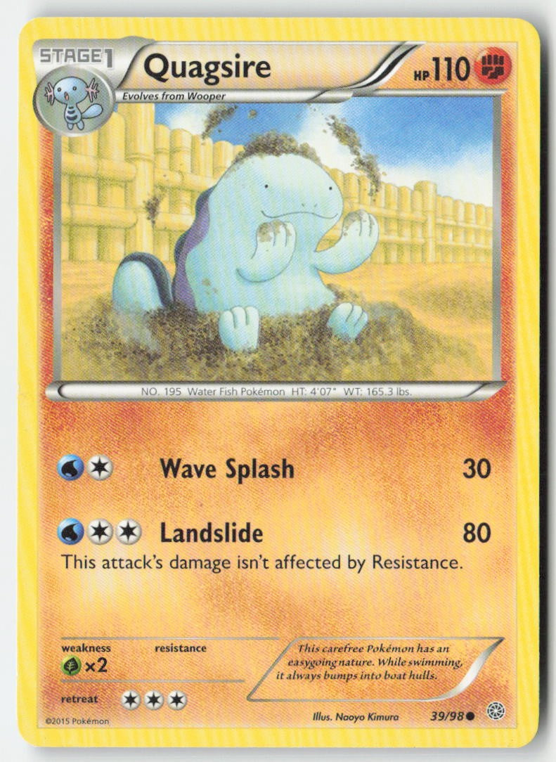Quagsire 39/98 Regular Ancient Origins Moderately Played