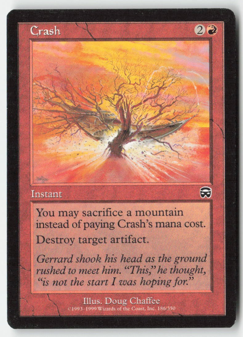Crash MMQ 186 Common Moderately Played, Front