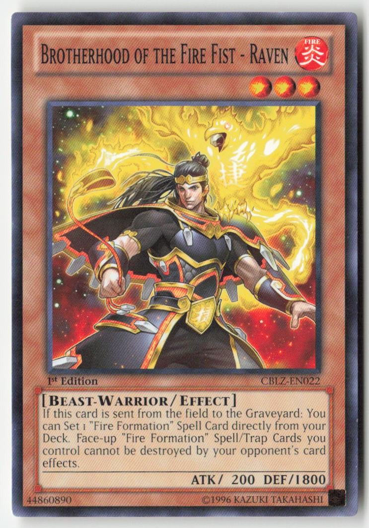Brotherhood of the Fire Fist - Raven CBLZ-EN022 1st Edition Common Moderately Played