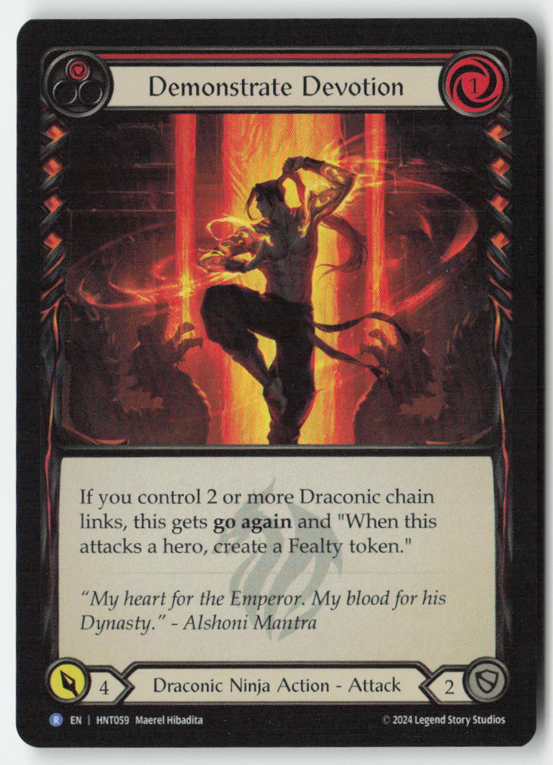 Demonstrate Devotion (Red) #HNT059 - The Hunted - Flesh and Blood - Rare - Near Mint