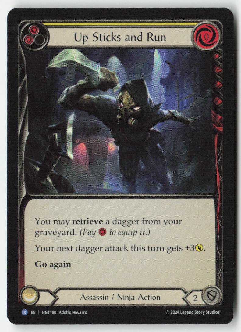 Up Sticks and Run (Yellow) #HNT180 - The Hunted - Flesh and Blood - Rare - Near Mint, Front