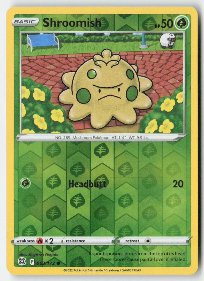 Shroomish 003/172 Reverse Holo Brilliant Stars Moderately Played