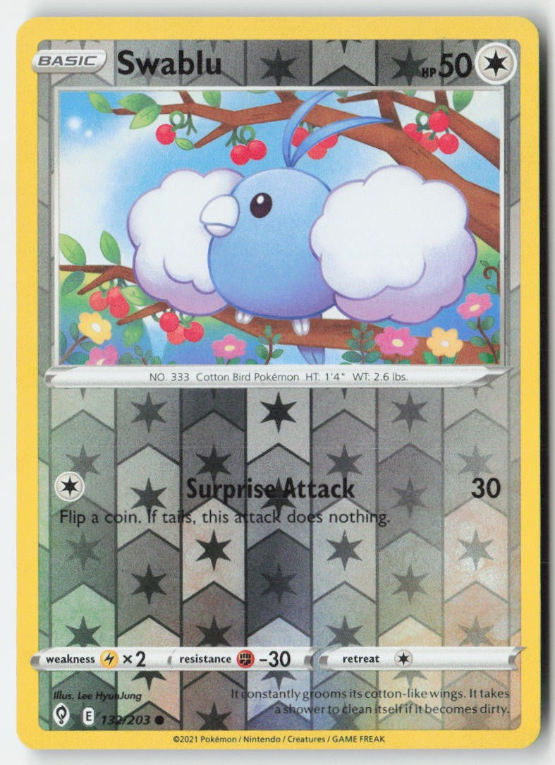 Swablu 132/203 Reverse Holo Evolving Skies Moderately Played