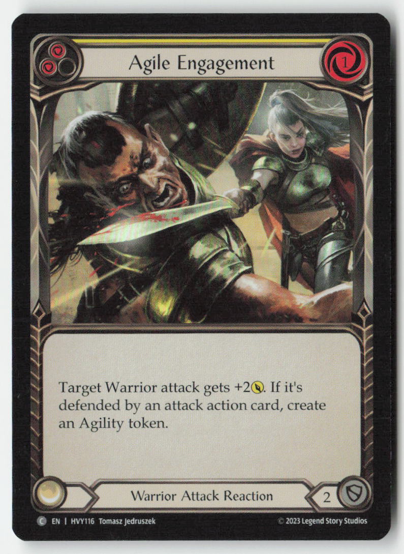 Agile Engagement (Yellow) #HVY116 - Heavy Hitters - Flesh and Blood - Common - Near Mint, Front