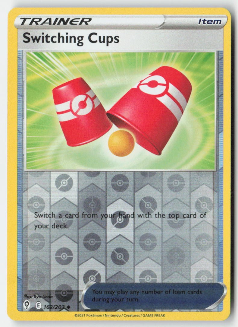 Switching Cups 162/203 Reverse Holo Evolving Skies Moderately Played, Front