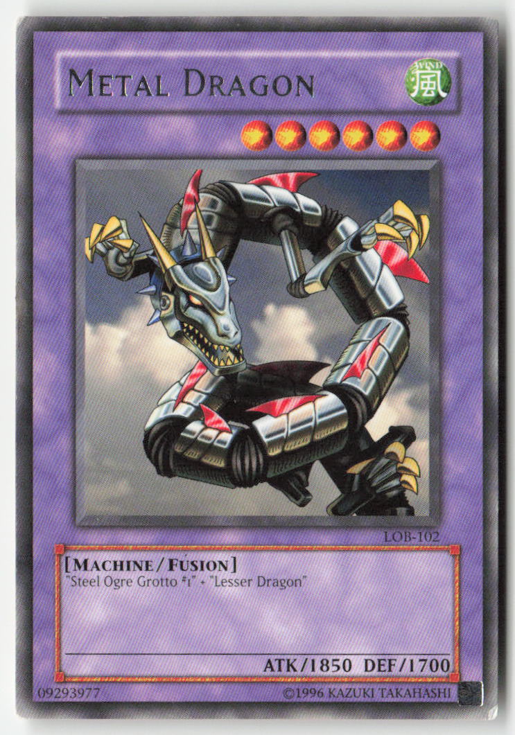 Metal Dragon LOB-102 Unlimited Rare Moderately Played, Front