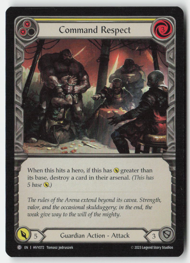 Command Respect (Yellow) #HVY072 - Heavy Hitters - Flesh and Blood - Common - Near Mint