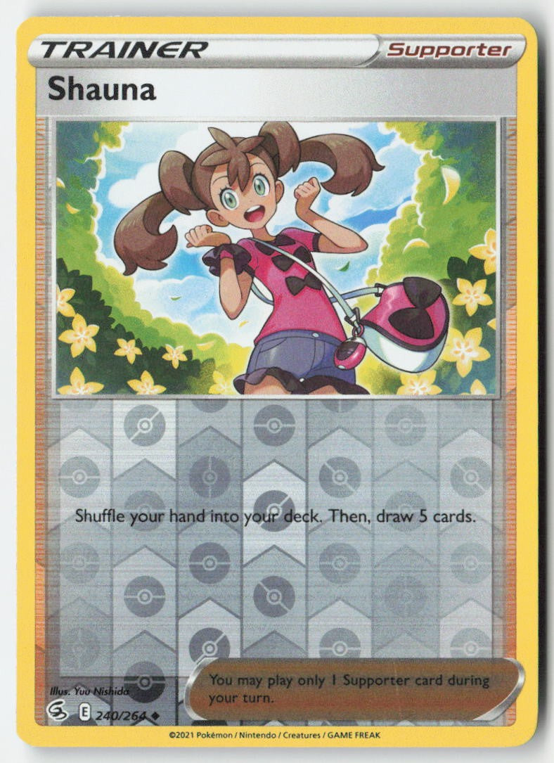 Shauna 240/264 Reverse Holo Fusion Strike Moderately Played, Front