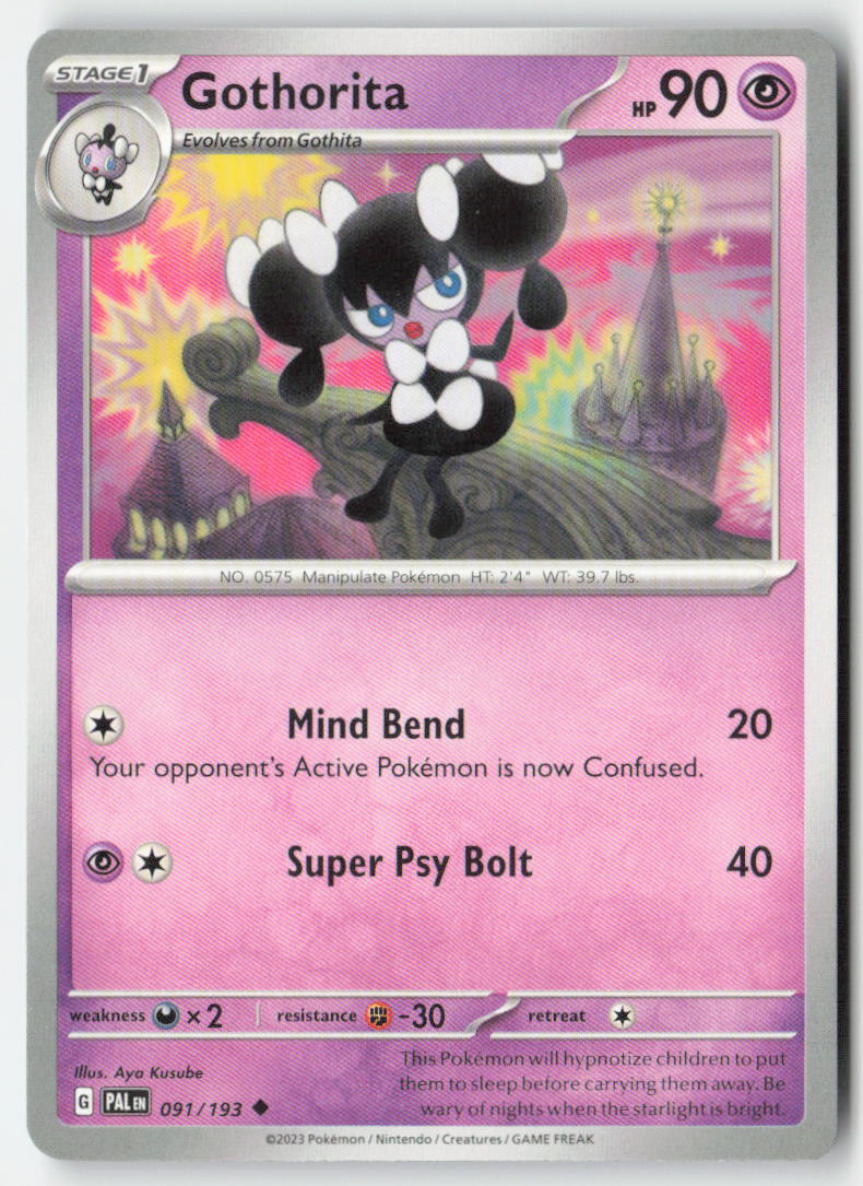 Gothorita 091/193 Regular Paldea Evolved Moderately Played, Front