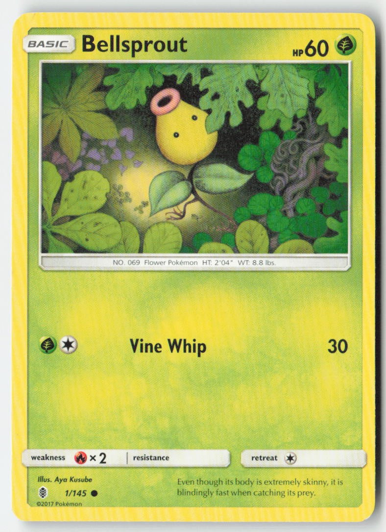 Bellsprout 1/145 Regular Guardians Rising Moderately Played, Front