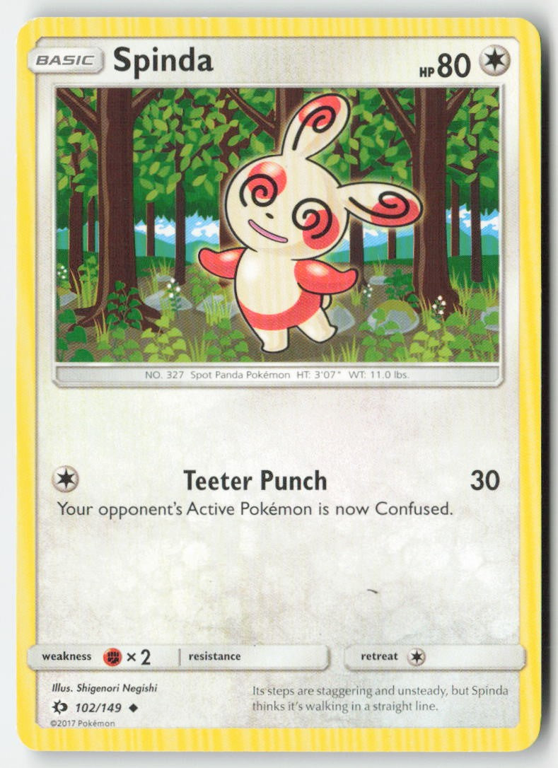 Spinda 102/149 Regular Sun & Moon Moderately Played