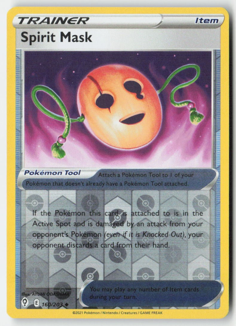 Spirit Mask 160/203 Reverse Holo Evolving Skies Moderately Played