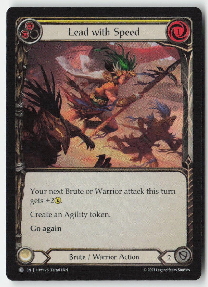 Lead with Speed (Yellow) #HVY173 - Heavy Hitters - Flesh and Blood - Common - Near Mint