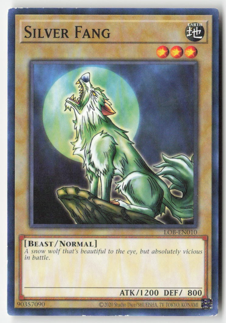 Silver Fang (25th Anniversary) LOB-EN010 Unlimited Common Moderately Played, Front