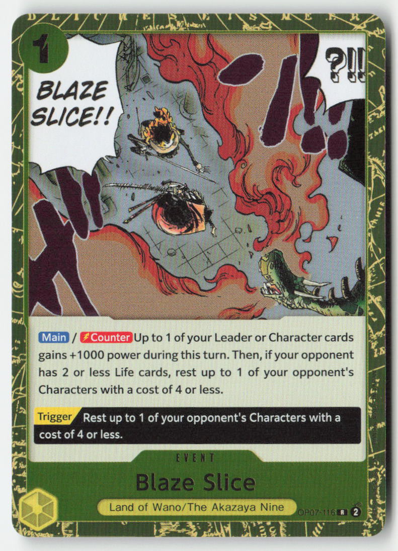 Blaze Slice OP07-116 Foil Rare Lightly Played