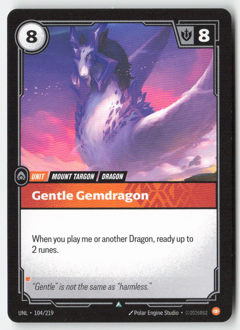 Gentle Gemdragon #104/219 - Unleashed - Riftbound - Uncommon - Lightly Played