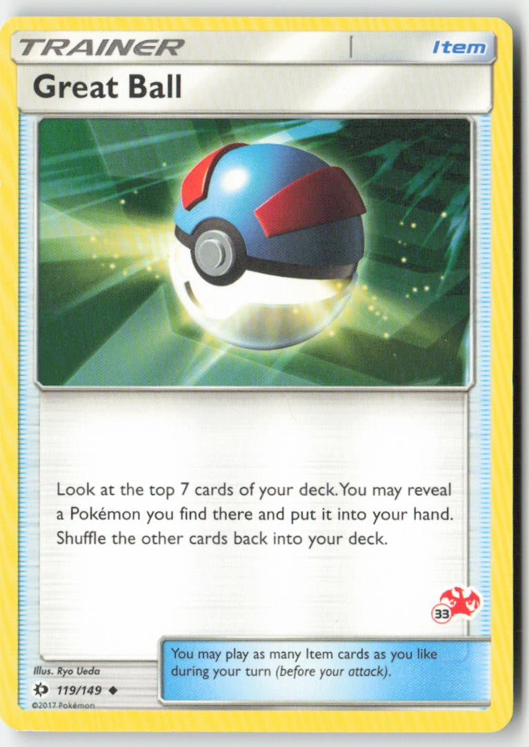 Great Ball (#33 Charizard Stamped) 119/149 Regular Battle Academy Moderately Played, Front
