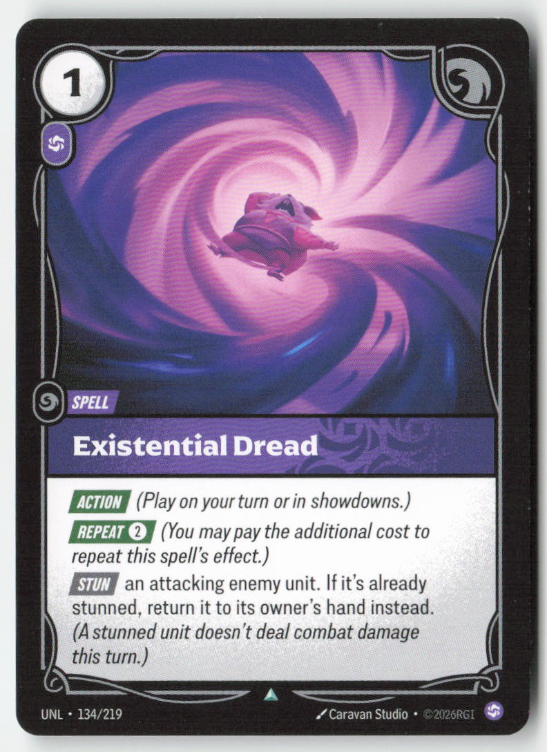 Existential Dread #134/219 - Unleashed - Riftbound - Uncommon - Lightly Played, Front