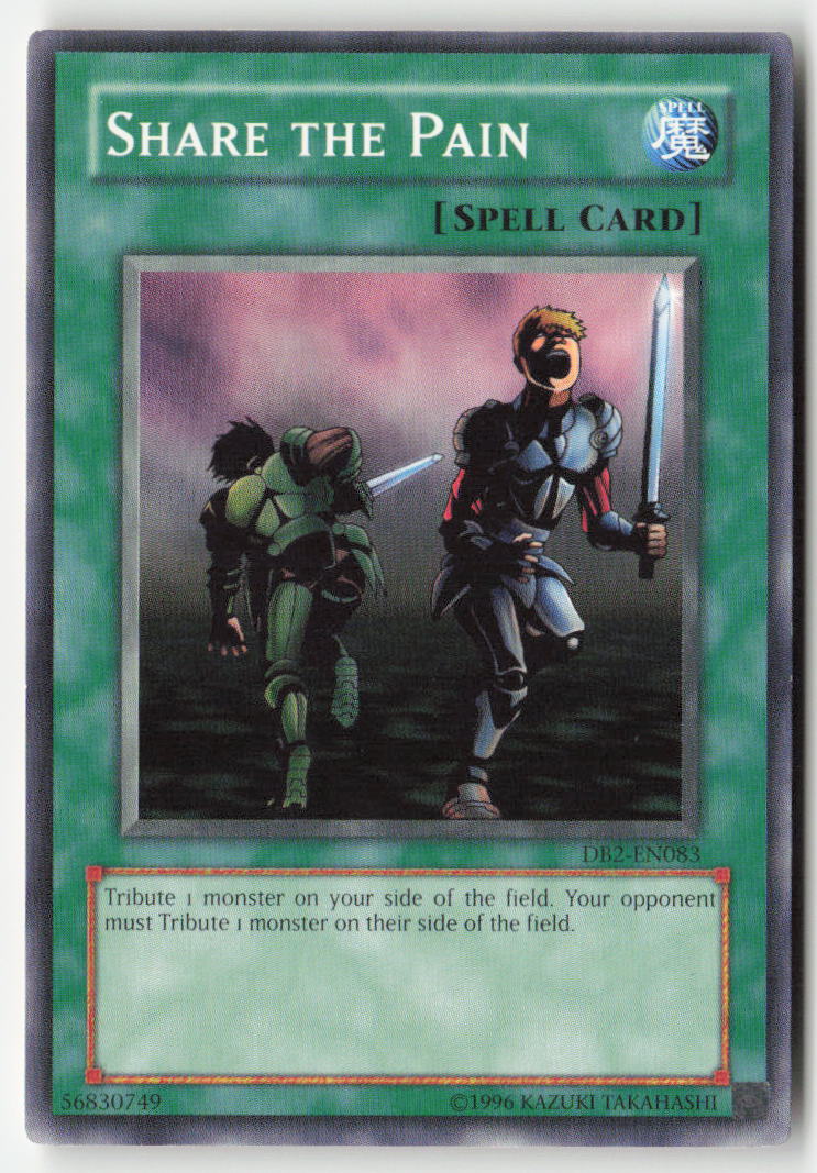 Share the Pain DB2-EN083 Unlimited Common Moderately Played, Front